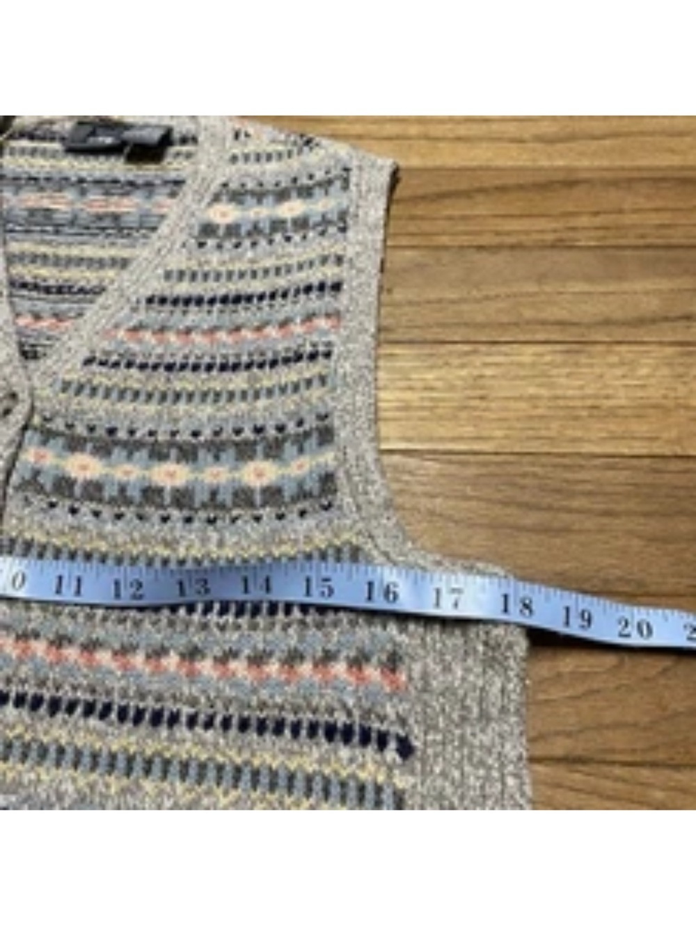 Vintage Fair Isle Cotton Knit Button-Front Vest - Picture 8 of 8